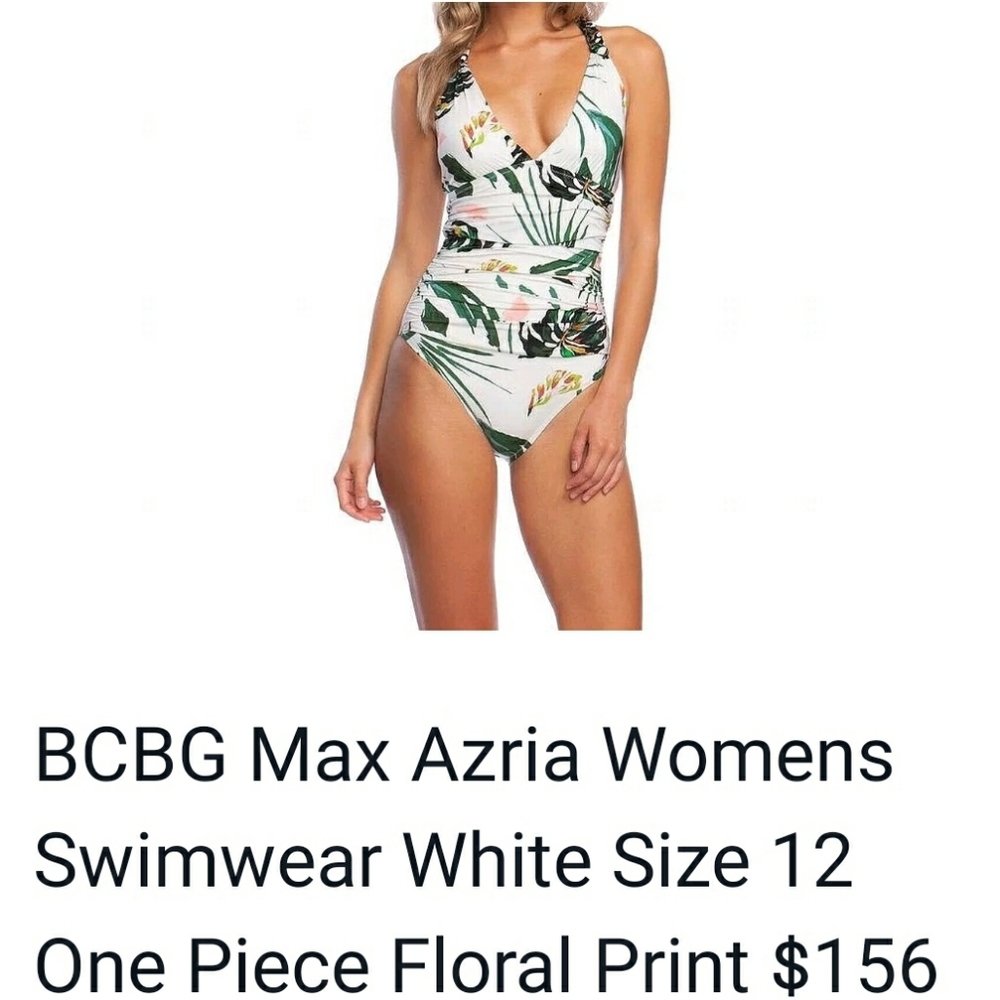 BCBG MAX AZARIA Tropical print Swim Bathing suit designer - Picture 3 of 5